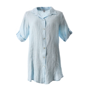 Linnen blouse donker blauw