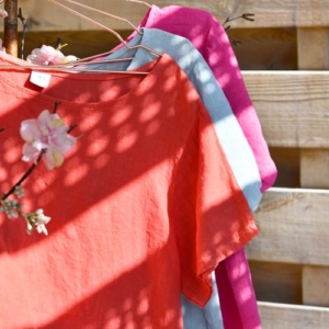 Linnen tuniek fuchsia