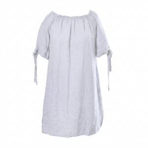 Linnen tuniek met elastische boord wit