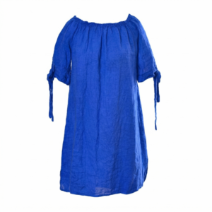 Linnen tuniek met elastische boord kobalt