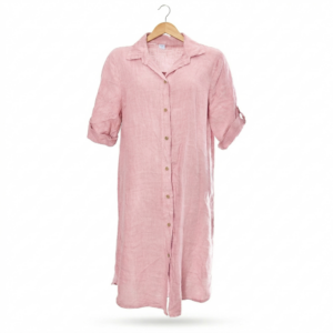 Linnen blouse lang met lange mouwen - Rose