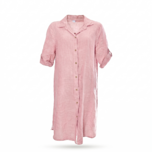 Linnen blouse lang met lange mouwen - Rose