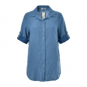Linnen blouse jeansblauw