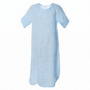 Linen jurk plus maat licht blauw